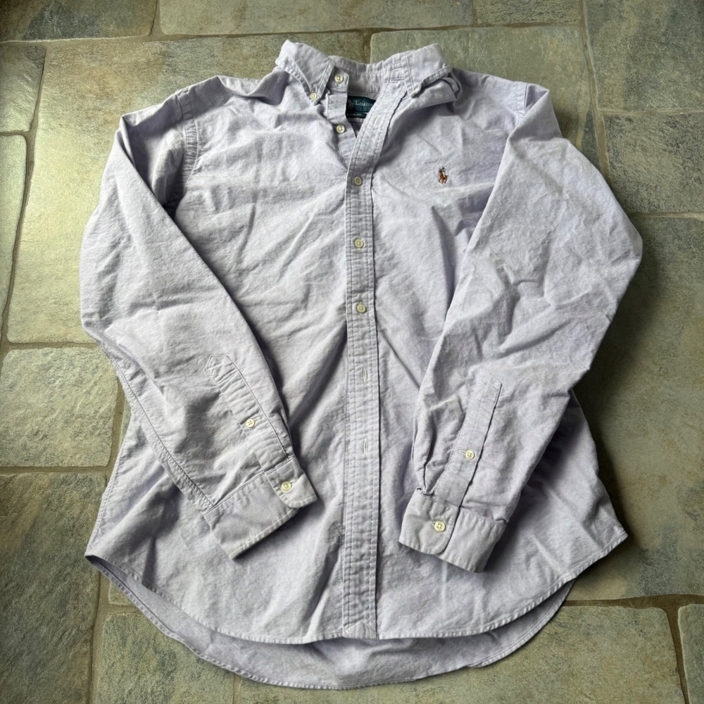 Vintage Ralph Lauren Classic Fit Oxford Men's L Purple Button Down Y2K Preppy‎